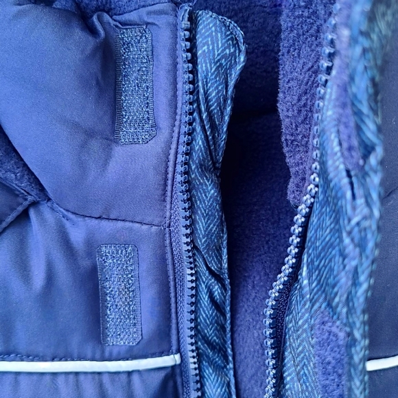 Arizona Boys' Water & Wind Resistant Heavy Puffer Coat Nay Herringbone Size 6/7 - Picture 7 of 11